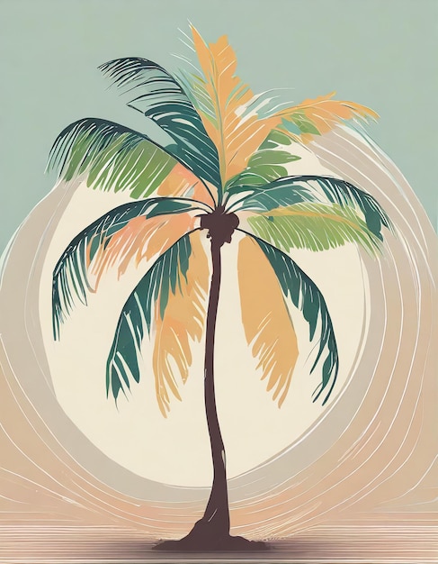 Ilustración del árbol de coco