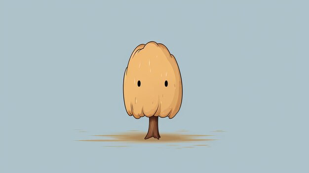 Foto ilustración de árbol de dibujos animados ultra minimalista en estilo infantil