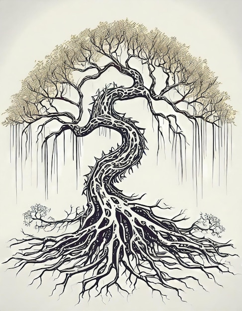 Ilustración del árbol del dragón