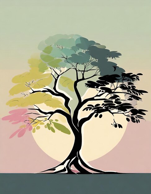 Ilustración de un árbol de langosta negra