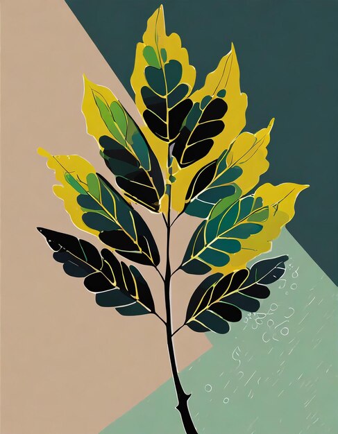 Ilustración de un árbol de langosta negra