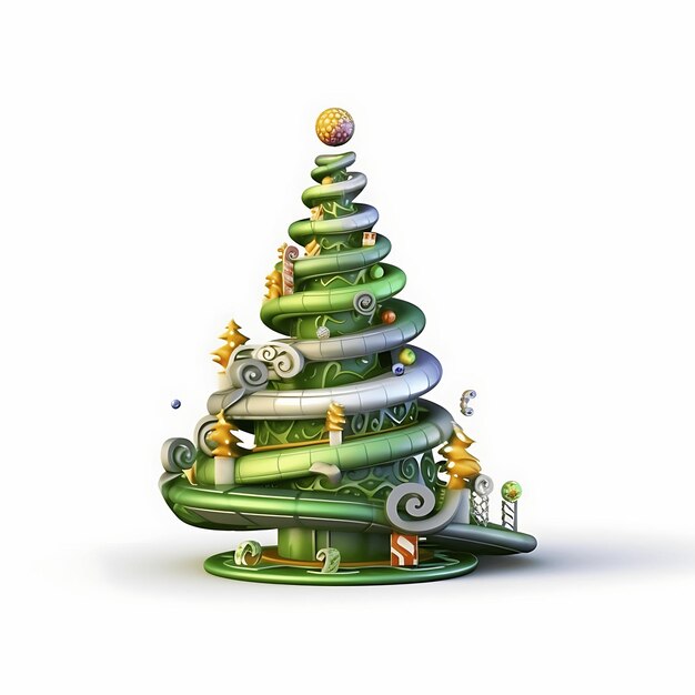 Ilustración del árbol de Navidad Feliz Navidad y próspero año nuevo concepto con árbol de Navidad decorado