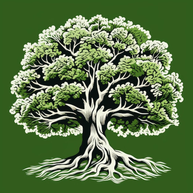 Ilustración de árbol verde generada por IA Imagen