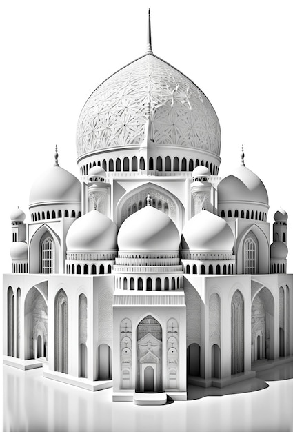 Ilustración de arquitectura generativa de IA de una hermosa mezquita en el mundo musulmán