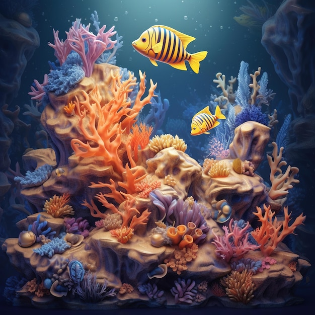 Ilustración del arrecife de coral