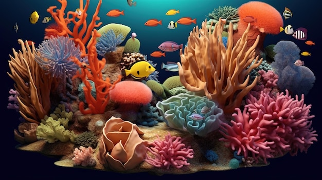 Ilustración del arrecife de coral