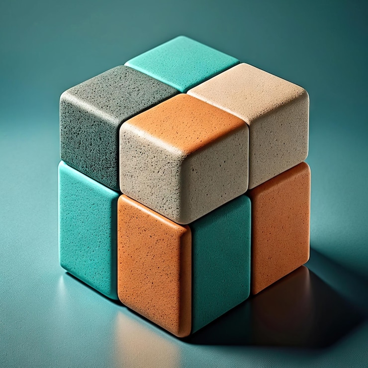 Foto ilustración de arte abstracto con formas regulares