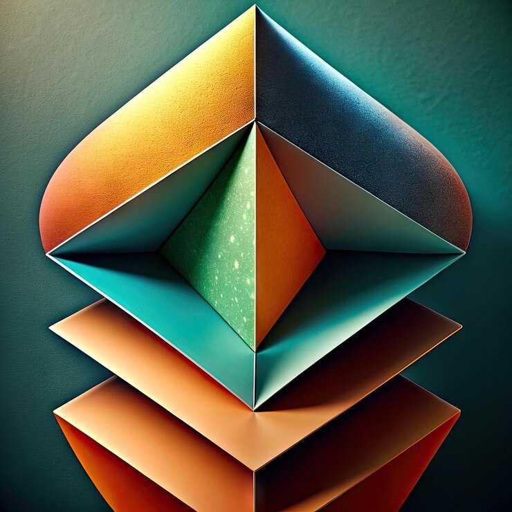 Foto ilustración de arte abstracto con formas regulares