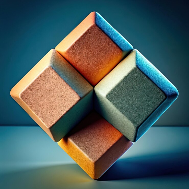 Foto ilustración de arte abstracto con formas regulares