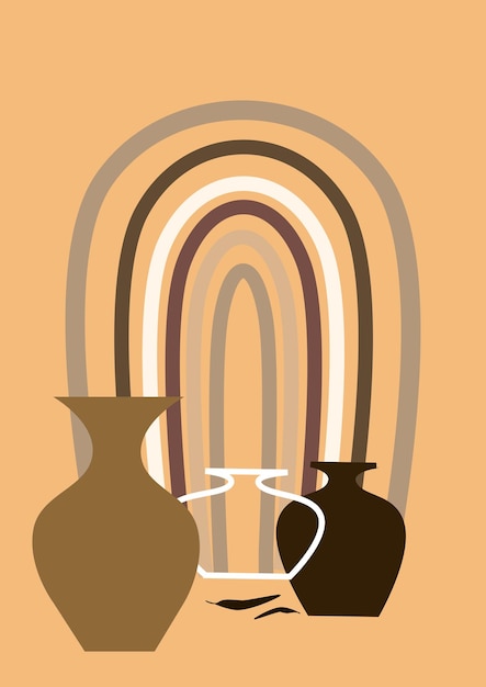 Ilustración de arte abstracto de mediados de siglo