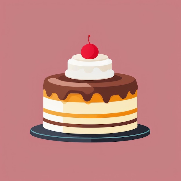 Ilustración de arte de clip del icono vectorial del logotipo de los pasteles 2d