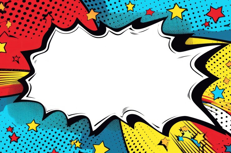 Ilustración de arte cómico de explosión de burbujas de discurso
