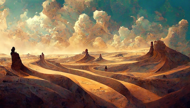 Ilustración de arte conceptual del desierto