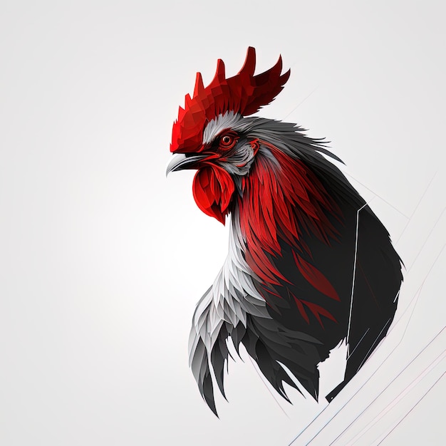 ilustración de arte digital de una cabeza de gallo perfecta para su diseño, tatuaje, logotipo, camiseta o estampados.