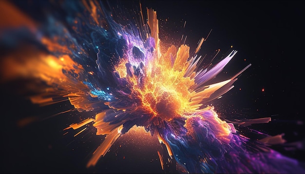 Foto ilustración de arte digital de explosión de plasma ia generativa