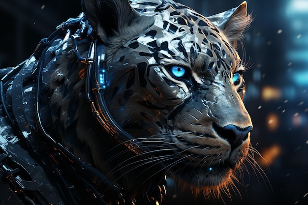 Ilustración de arte digital de leopardo