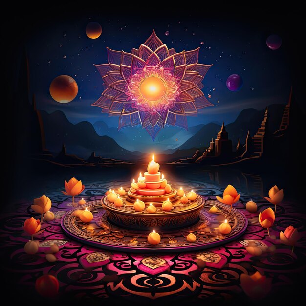 Ilustración de arte de Diwali