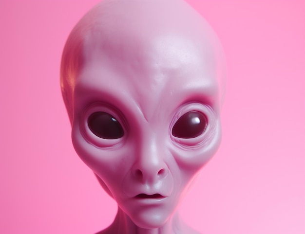 Ilustración arte de fantasía persona cara ciencia retrato rosa ficción extraterrestre hermosa IA generativa
