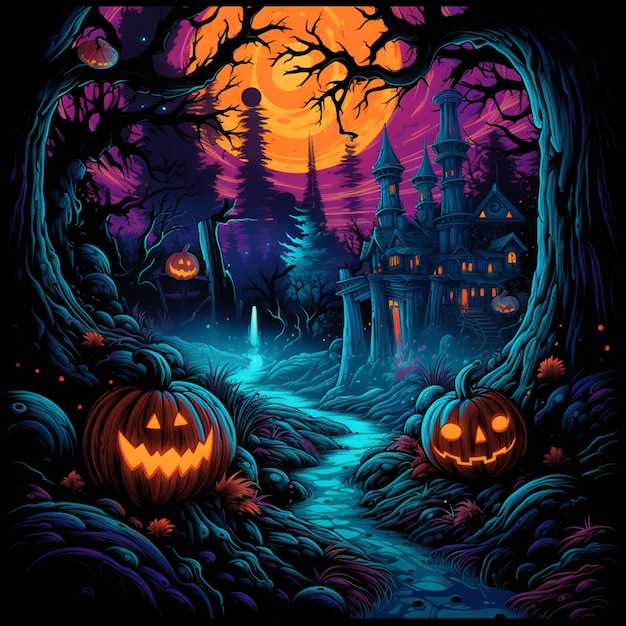 ilustración de arte de fondo de halloween