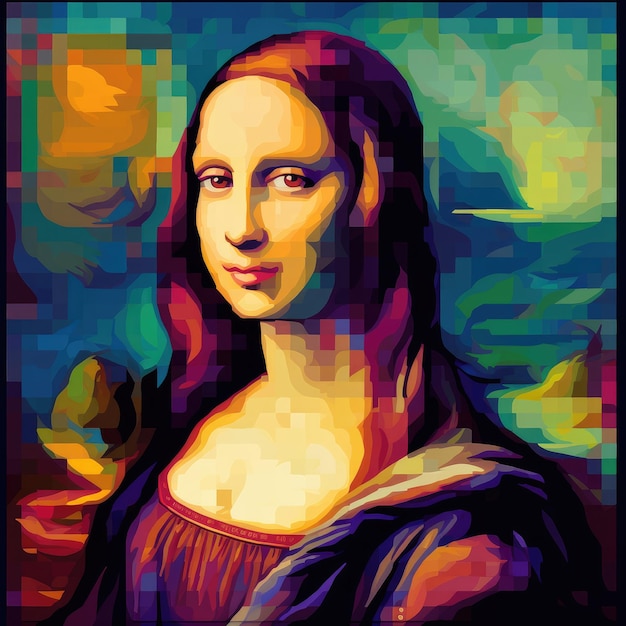 ilustración de arte fotográfico del estilo monalisa 16bits