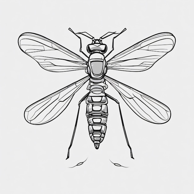 Ilustración de arte de línea de mosquito