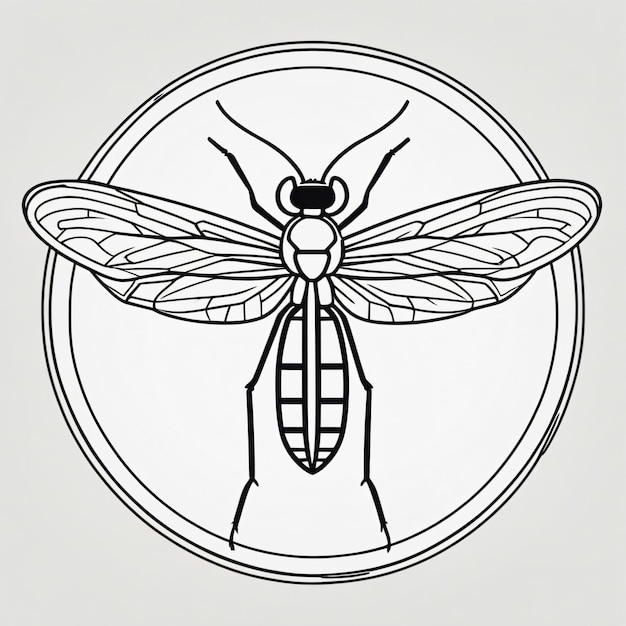 Ilustración de arte de línea de mosquito