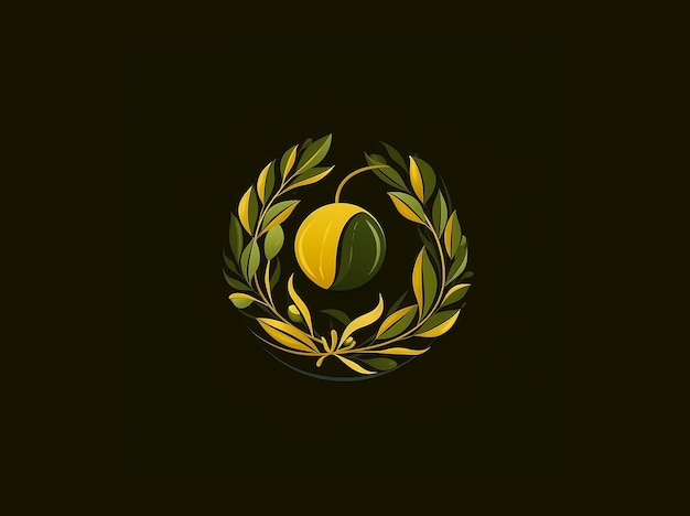 Ilustración de arte de logotipo de oliva y aceite de oliva_ arte de aceite de oliva