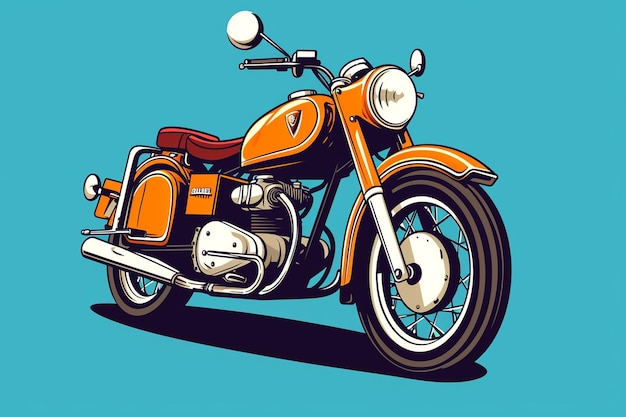 una ilustración de arte pop de un automóvil antiguo o una motocicleta generada por IA