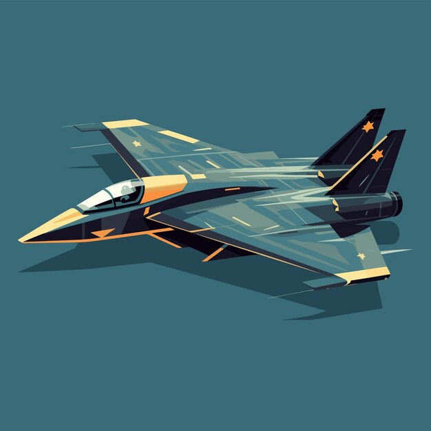 Ilustración de arte vectorial de aviones de alta resolución colorido fácil combinado