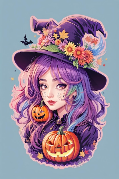 Ilustración de arte vectorial colorido del personaje de Halloween