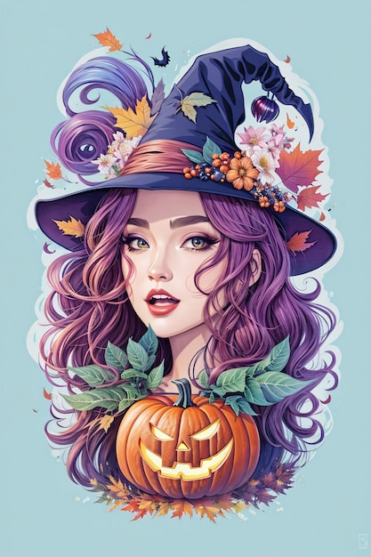 Ilustración de arte vectorial colorido del personaje de Halloween