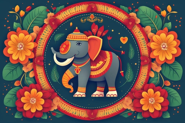 Ilustración de arte vectorial de fondo tradicional cingalés y año nuevo hindú Feliz año nuevo de Sri Lanka