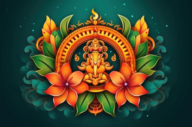 Ilustración de arte vectorial de fondo tradicional cingalés y año nuevo hindú Feliz año nuevo de Sri Lanka