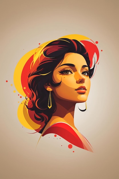 Ilustración de arte vectorial de mujer colorida