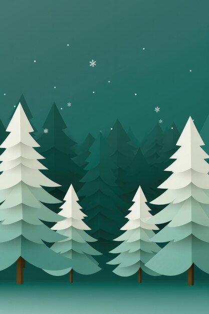 Ilustración de artesanía de papel para el árbol de Navidad Feliz fondo de la pancarta de Navidad Generativo ai