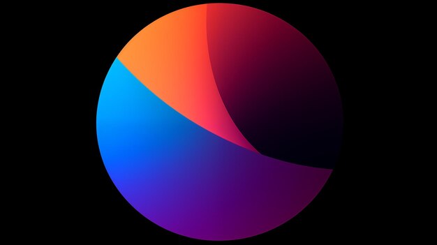 Ilustración artística abstracta de una esfera con gradiente colorido