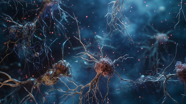 Ilustración artística de la actividad neuronal