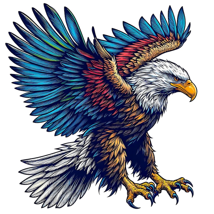 Una ilustración artística colorida del águila