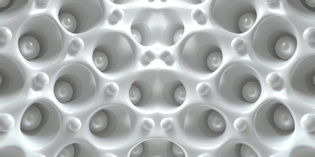 Ilustración artística de luz abstracta de fondo 3D con bolas blancas