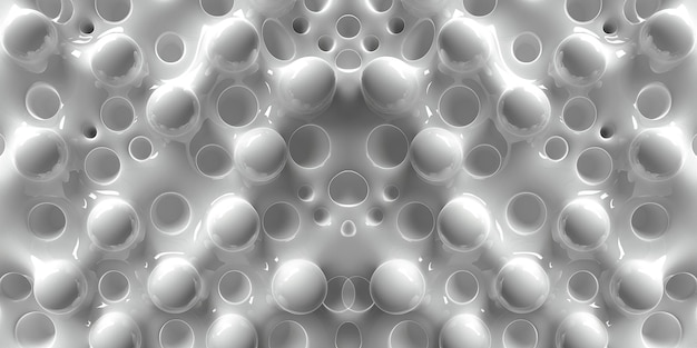 Ilustración artística de luz abstracta de fondo 3D con bolas blancas