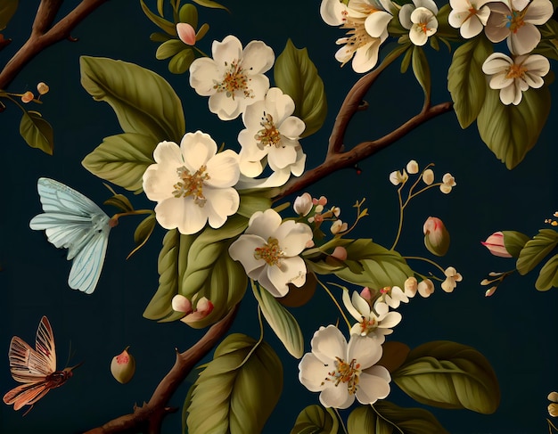 Ilustración artística pintura flores