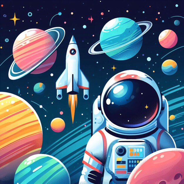 Ilustración de astronauta ai generado espacio png