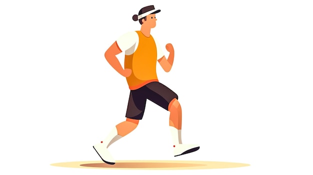 Ilustración con un atleta masculino corriendo ai generativo