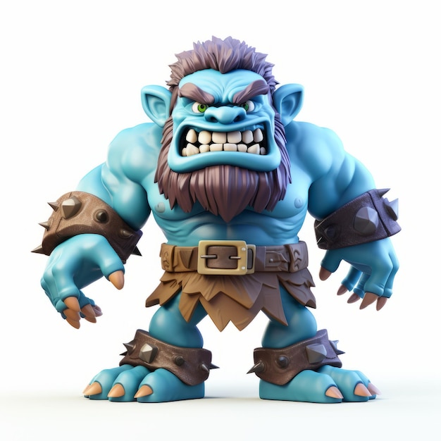 Ilustración audaz de trolls en 3D con el estilo Clash Of Clans