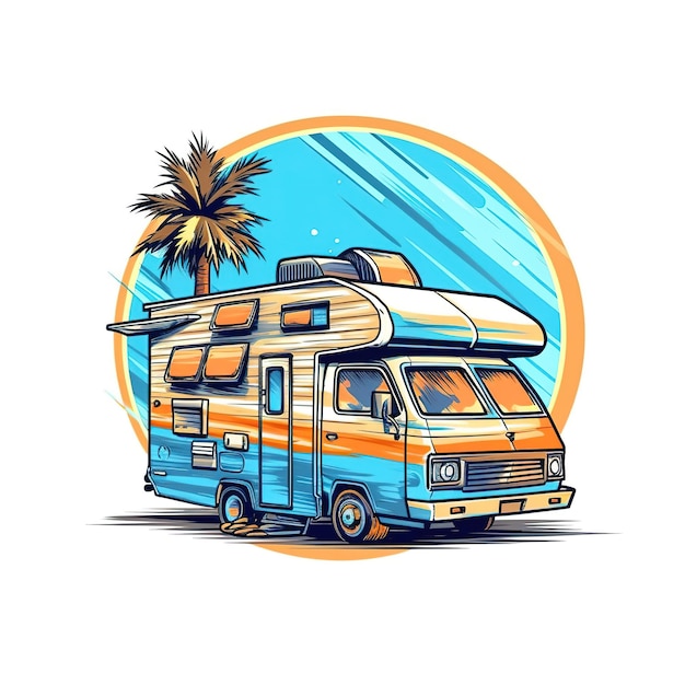 ilustración de autocaravana