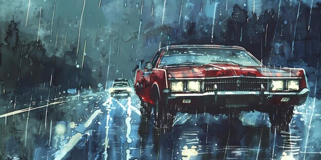 Ilustración de automóviles musculares motores viajes por carretera ai imagen de automóviles