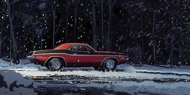 Ilustración de automóviles musculares motores viajes por carretera ai imagen de automóviles
