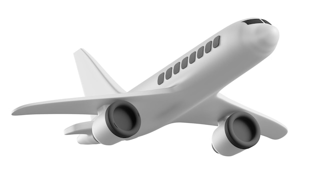 Ilustración de un avión en 3D viajando