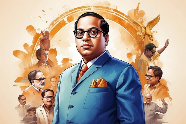 Ilustración de Babasaheb Bhimrao Ambedkar