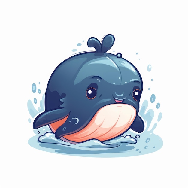 Ilustración de una ballena azul o ballena de aleta azul